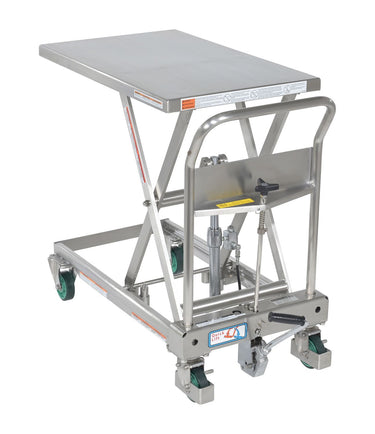 Stainless Steel Hydraulic Cart 19-1/2 In. x 31-1/2 In. 550 Lb. Capacity Silver